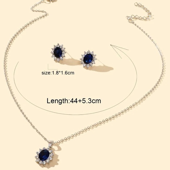 3 Pieces Rhinestone Jewelry Set - Picture 3 of 3